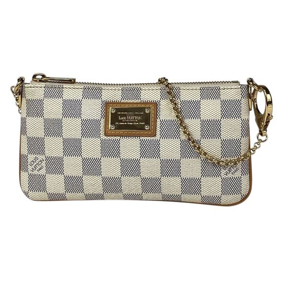 Pochette Mila Cosmetics Accessory Pouch Damier Azur White MM - Picture 1 of 3